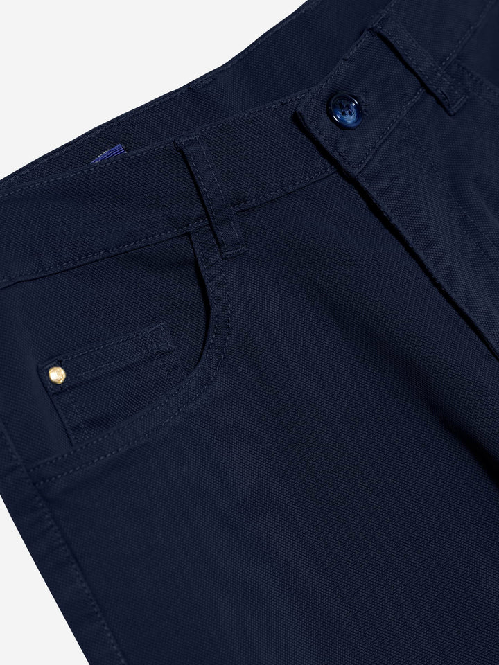 Brumano Solids Cotton Trouser Navy Blue Five Pocket Trouser