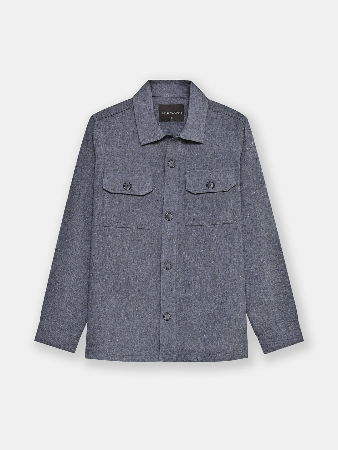 Brumano Mens RTW Solids Cotton Shirt Suit Charcoal Grey With Flat Pockets Winter Collection
