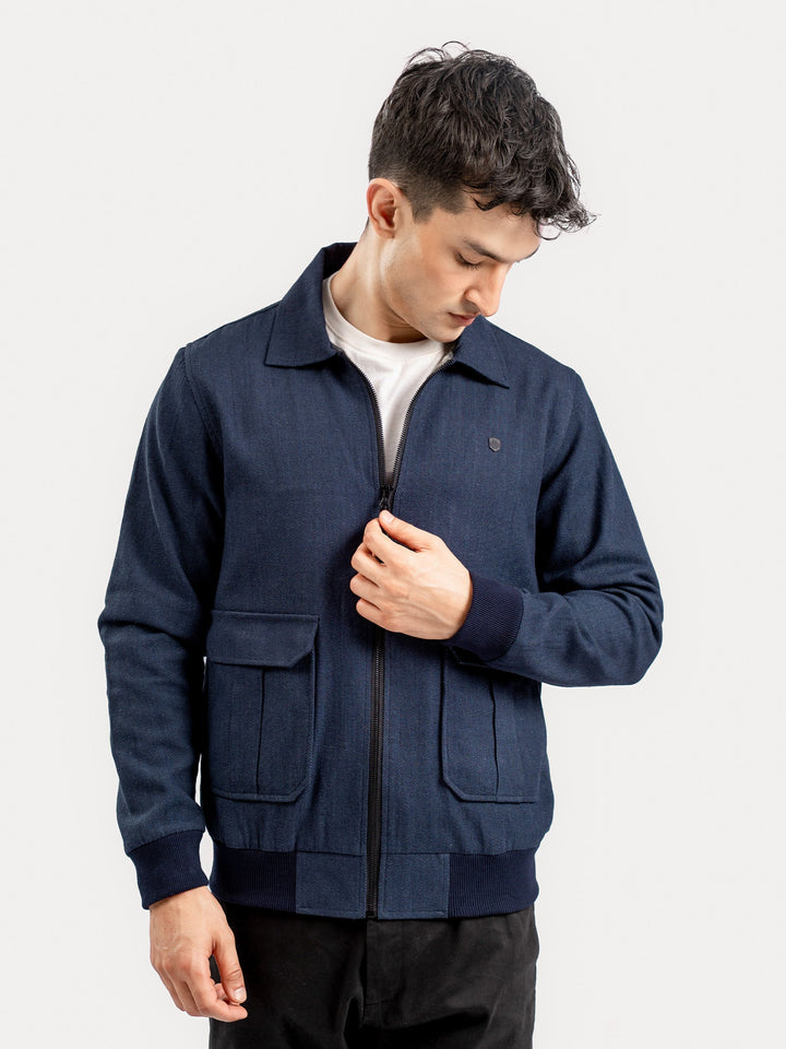 Brumano Mens RTW Solids Cotton 1 Piece Navy Blue With Cargo Pocket Winter Collection