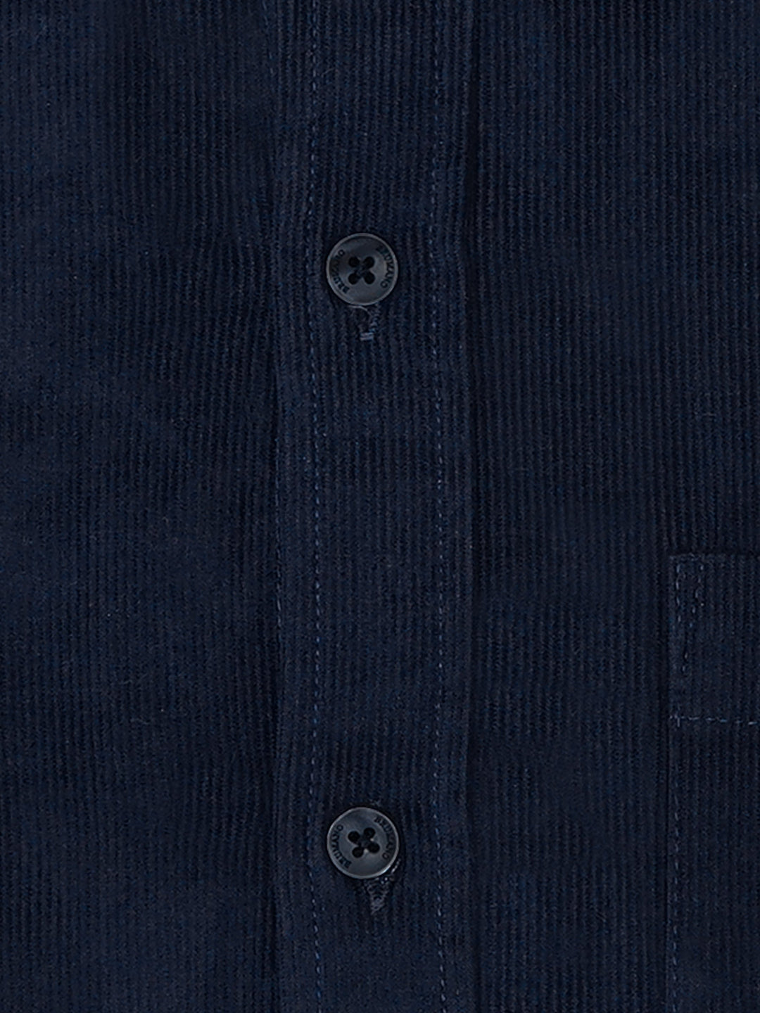 Brumano Ready To Wear Shirts Men 1 Piece Cotton Navy Blue Corduroy Shirt 0-31-025-4524 - Summer Collection