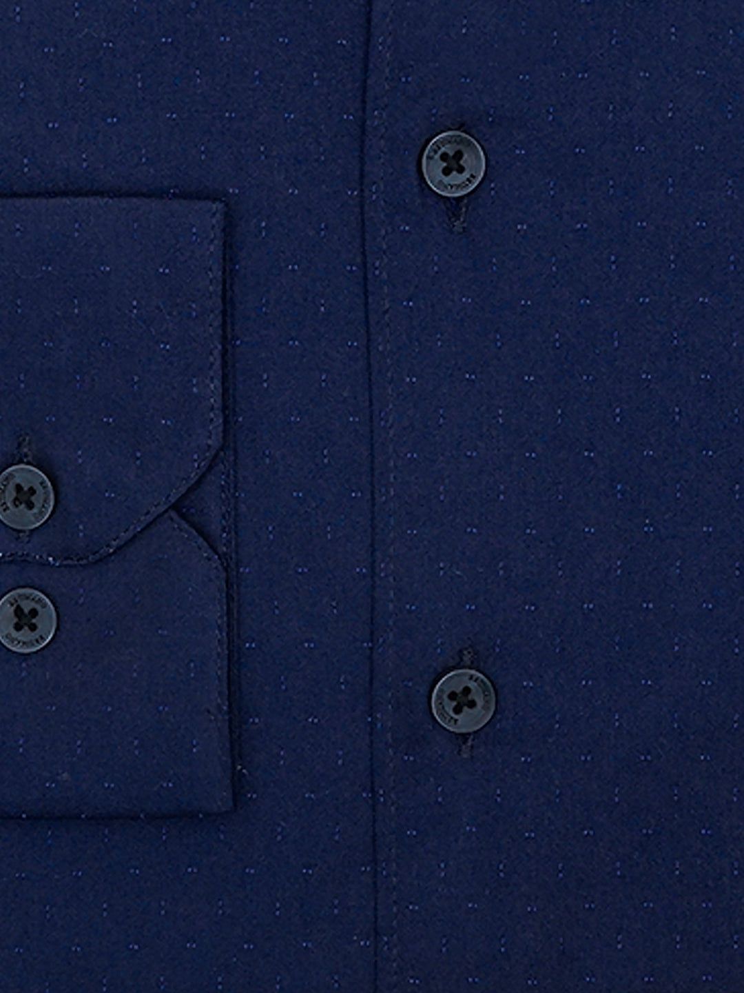 Brumano Ready To Wear Shirts Men 1 Piece Cotton Navy Blue Dobby Structured Shirt Luxe 0-32-025-4503 - Summer Collection