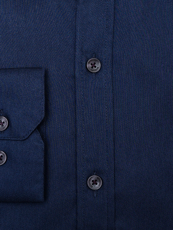 Brumano Ready To Wear Shirts Men 1 Piece Cotton Navy Blue Fine Twill Formal Shirt Luxe 0-32-025-4362 - Summer Collection