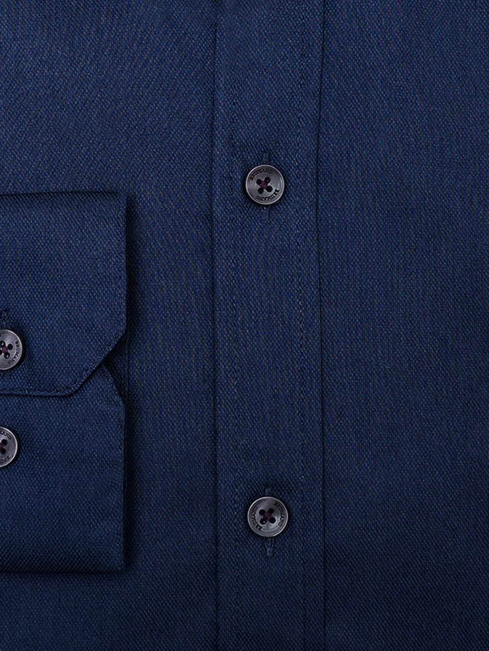 Brumano Ready To Wear Shirts Men 1 Piece Cotton Navy Blue Fine Twill Formal Shirt Luxe 0-32-025-4362 - Summer Collection