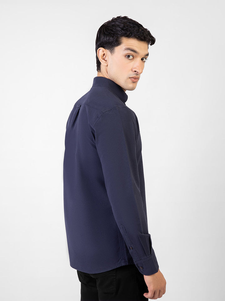 Brumano Ready To Wear Shirts Men 1 Piece Cotton Navy Blue Oxford Button Down Shirt 0-31-025-3344 - Summer Collection