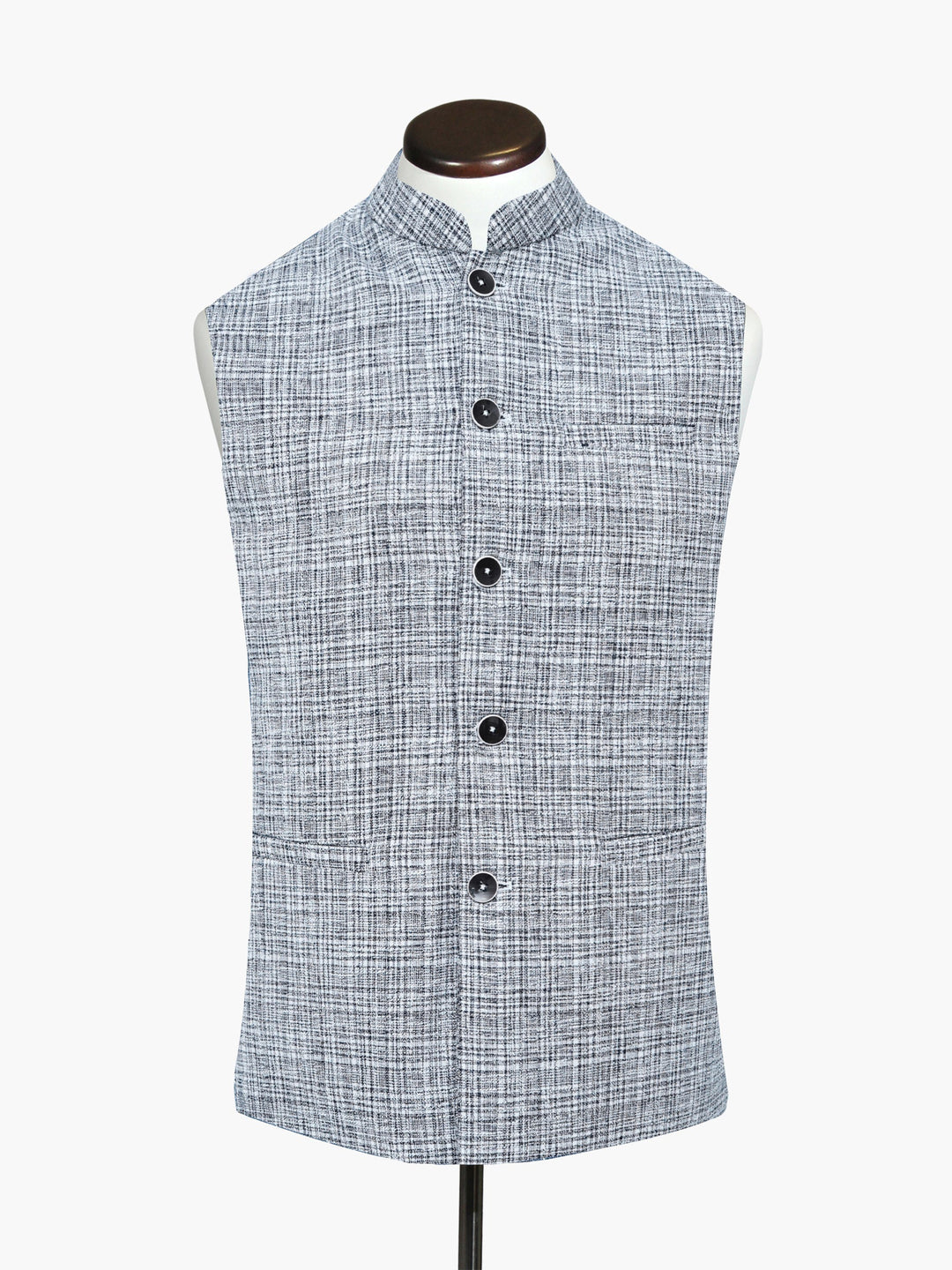 Brumano Mens Waist Coats RTW Solids Cotton Waistcoat Navy Blue N White Casual Collection