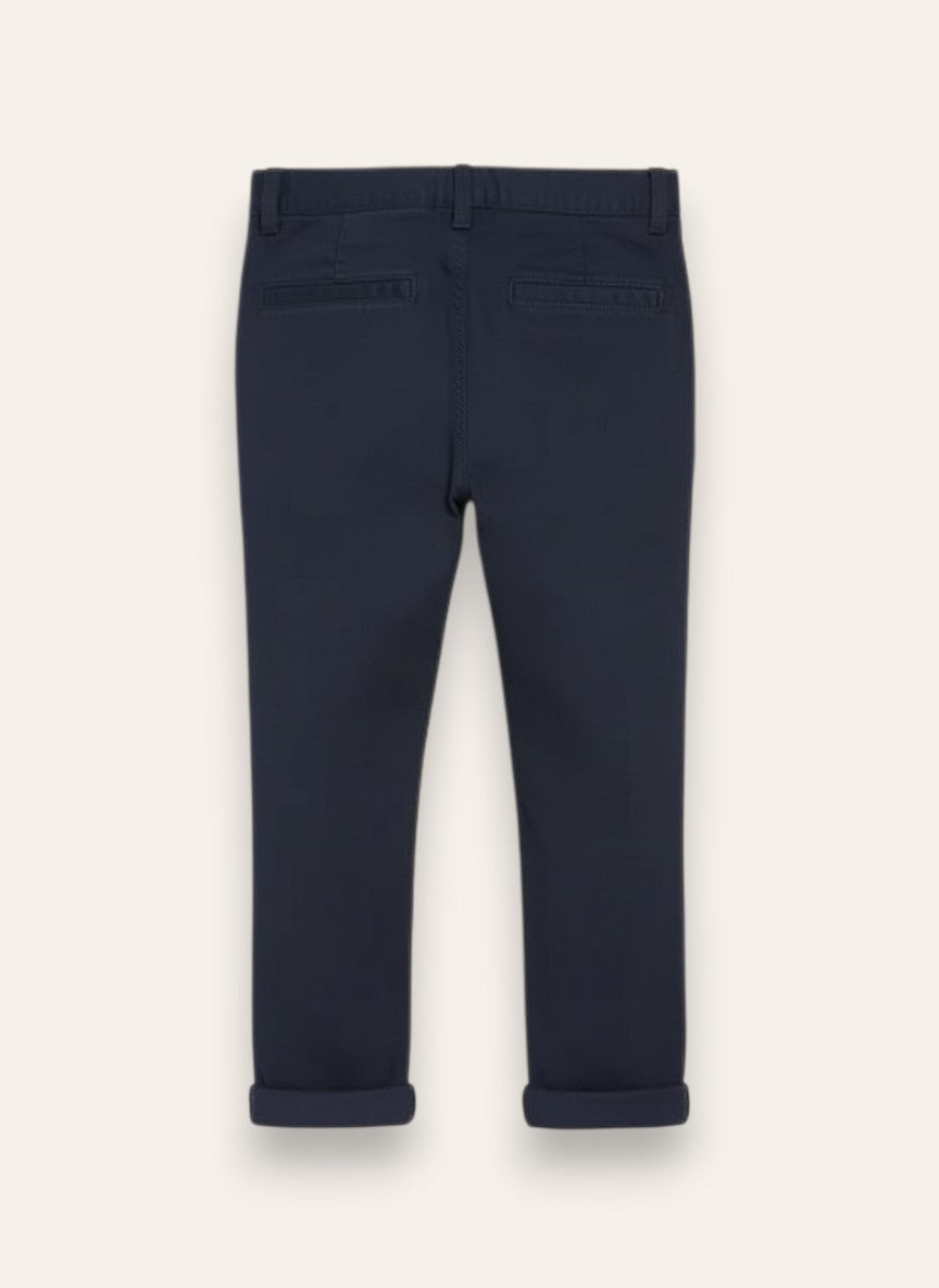 Ixample Boys RTW Solids Cotton Twill 1 Piece Navy Chino Trouser - Casual Collection