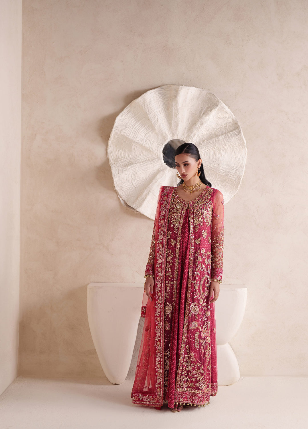 Pari Naz by Neeshay Unstitched Embroidered Net 3 Piece Suit NSH26UPN AROOSA - Wedding Collection