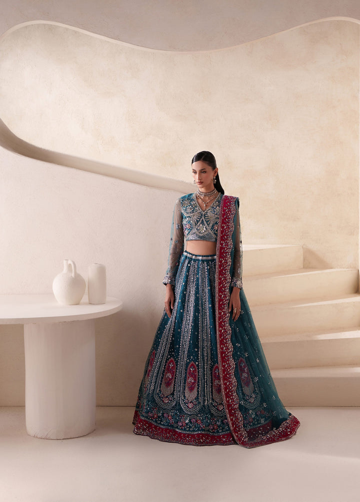 Pari Naz by Neeshay Unstitched Embroidered Net 3 Piece Suit NSH26UPN AYLIN - Wedding Collection