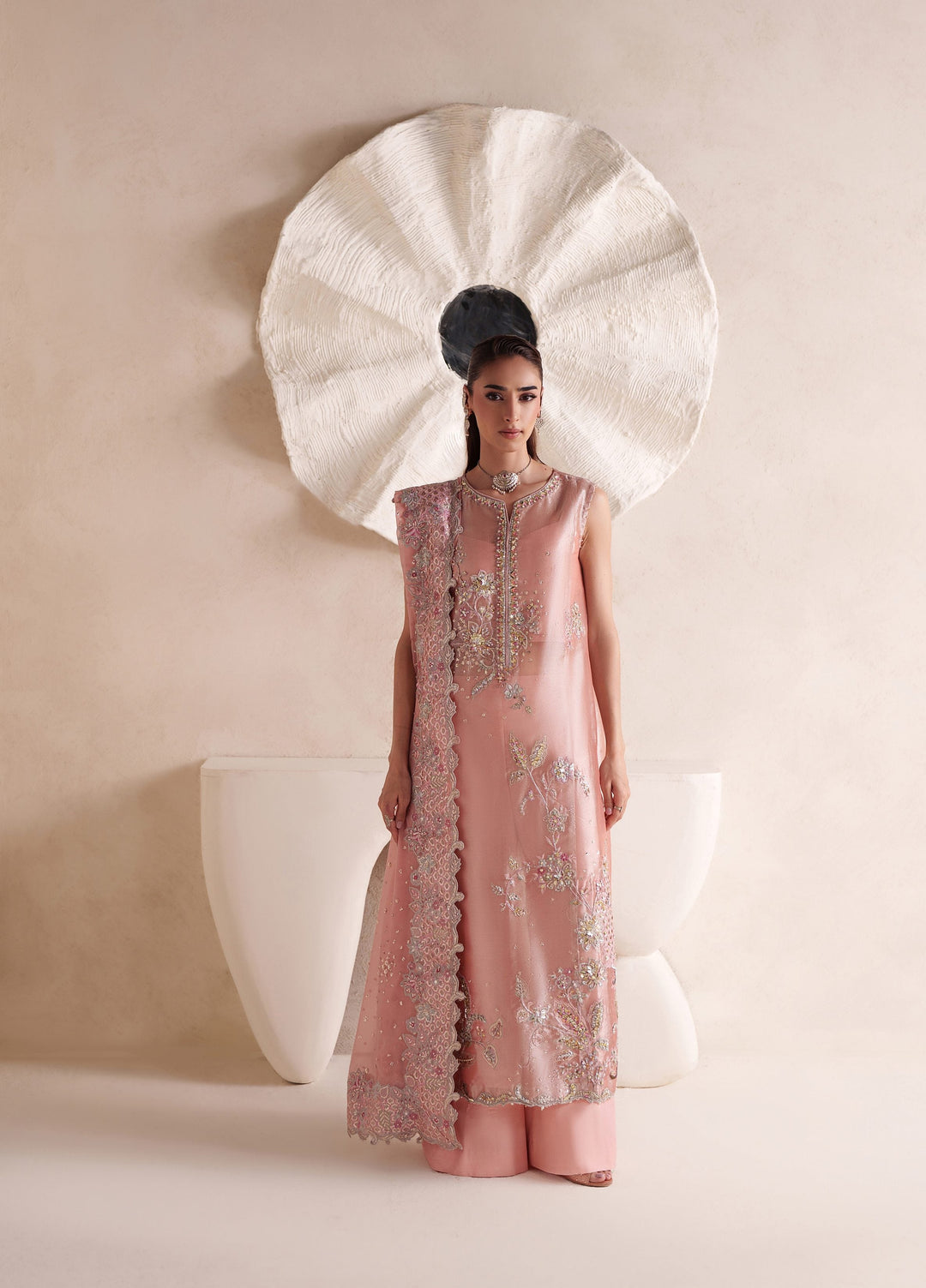 Pari Naz by Neeshay Unstitched Embroidered Tissue Zari 3 Piece Suit NSH26UPN NYRA - Wedding Collection