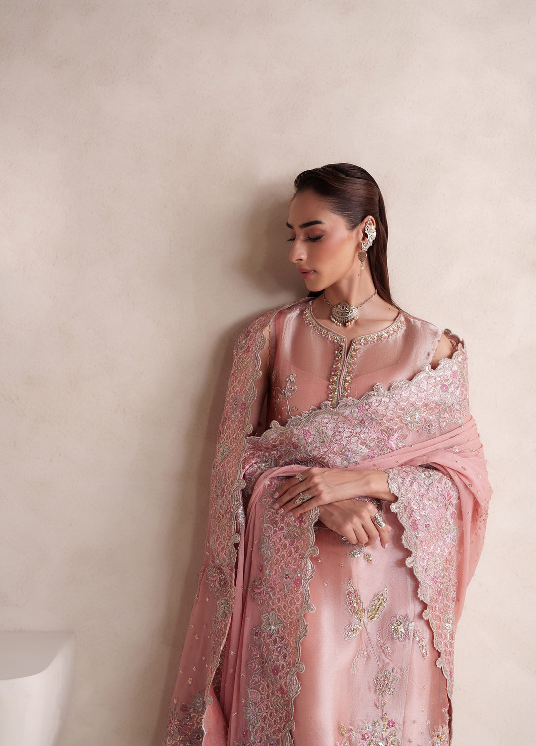 Pari Naz by Neeshay Unstitched Embroidered Tissue Zari 3 Piece Suit NSH26UPN NYRA - Wedding Collection