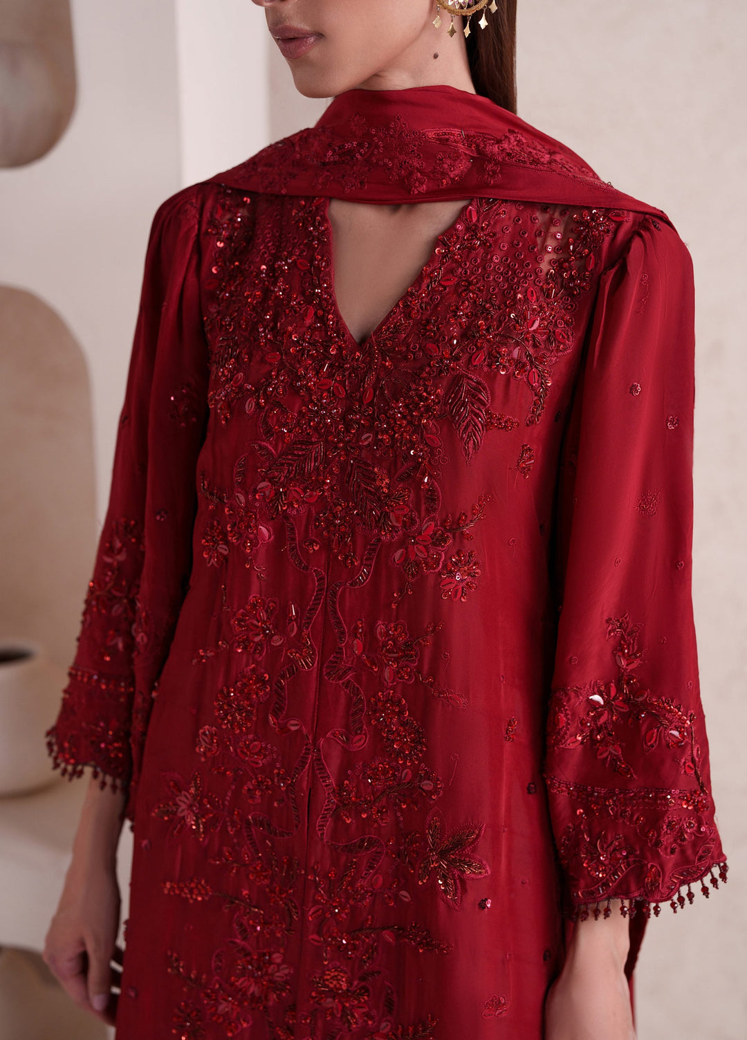 Pari Naz by Neeshay Unstitched Embroidered Silk 3 Piece Suit NSH26UPN RAMEEN - Wedding Collection