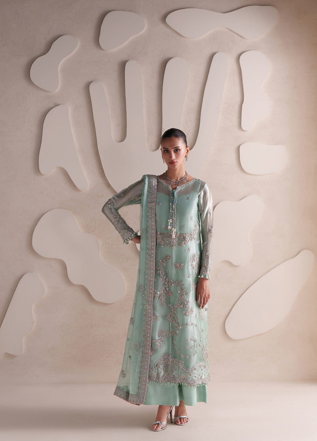 Pari Naz by Neeshay Unstitched Embroidered Zari Tissue 3 Piece Suit NSH26UPN SAHAR - Wedding Collection