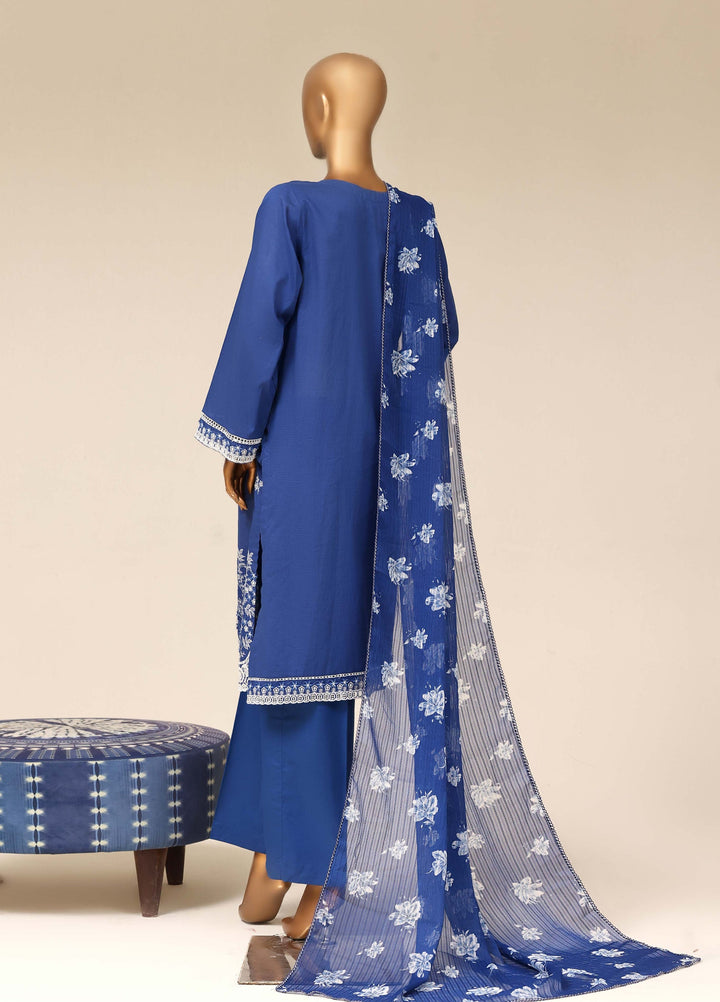 HZ Textiles RTW Chikankari Lawn 3 Piece Suit HZ26PCL NIGHT BLUE SBE-3P-072 - Casual Collection