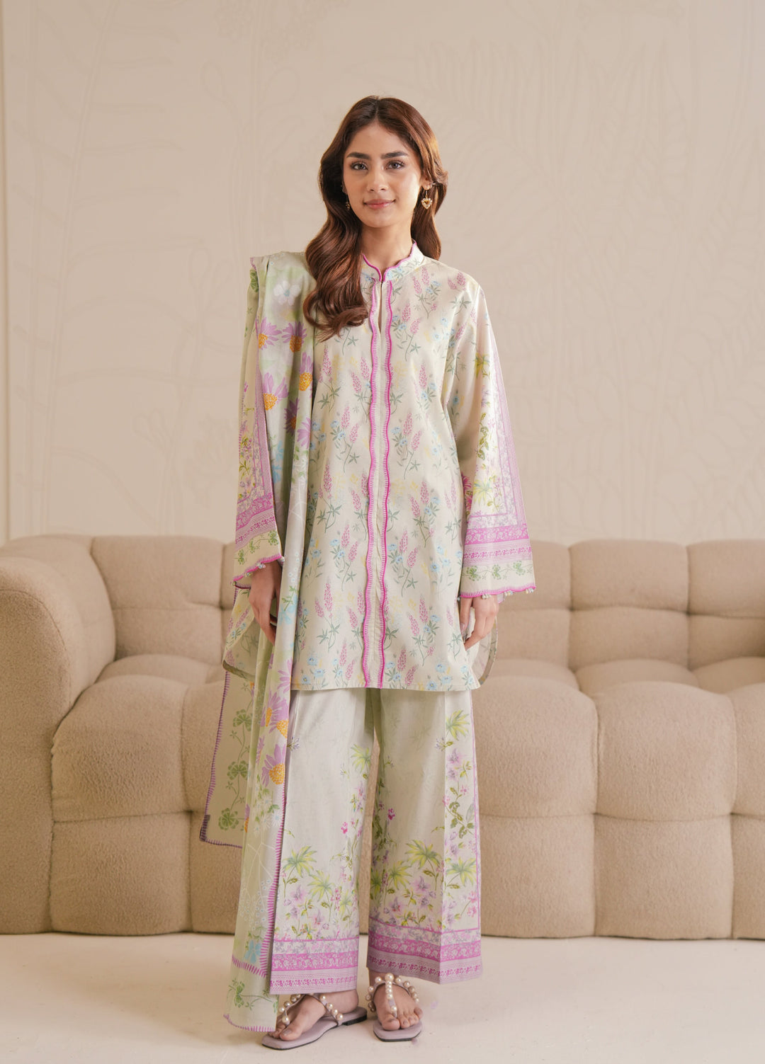 Cross Stitch Unstitched Lawn Printed Lawn 3 Piece Suit CS26UD D-6 Garnet Tale - Summer Collection
