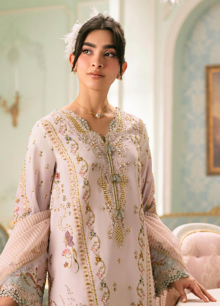 Luxe by Qalamkar Unstitched Embroidered Charmeuse Silk 3 Piece Suit QLK26UL Noa QSL-07 - Festive Collection