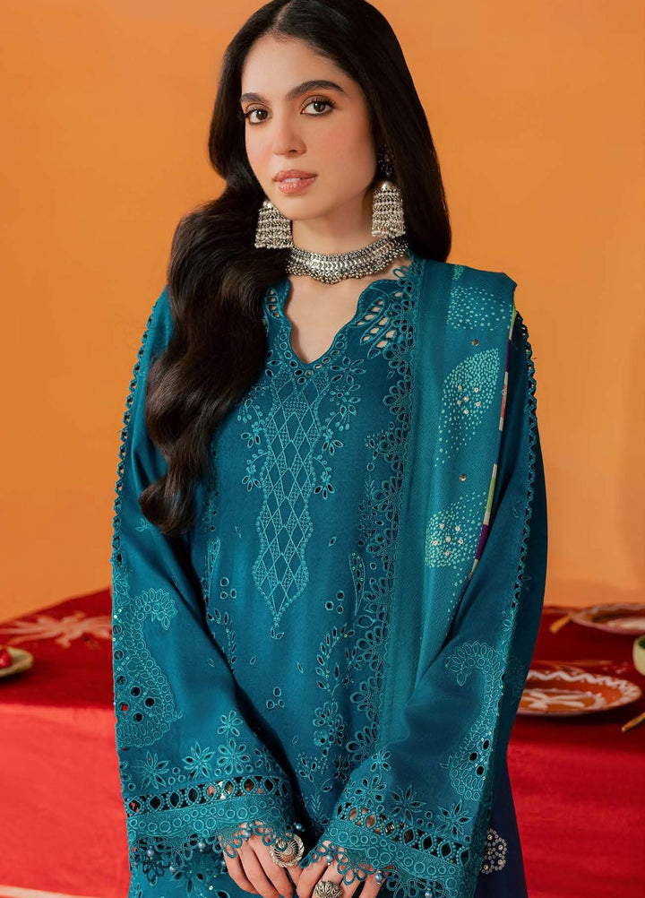 Bazar by Nureh Unstitched Embroidered Leather Peach 4 Piece Suit NU26UBL NE-289 - Festive Collection