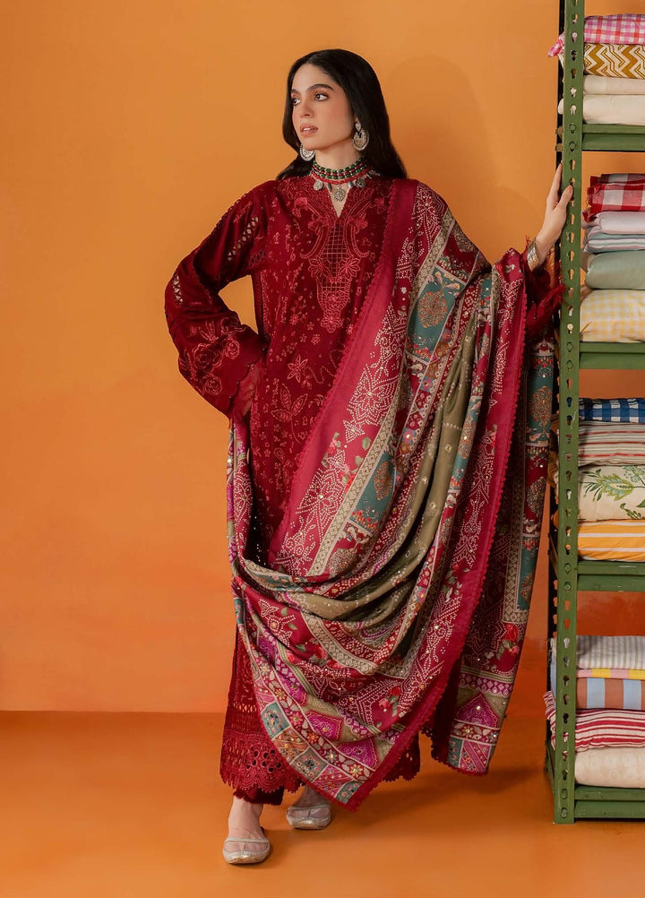 Bazar by Nureh Unstitched Embroidered Leather Peach 4 Piece Suit NU26UBL NE-290 - Festive Collection
