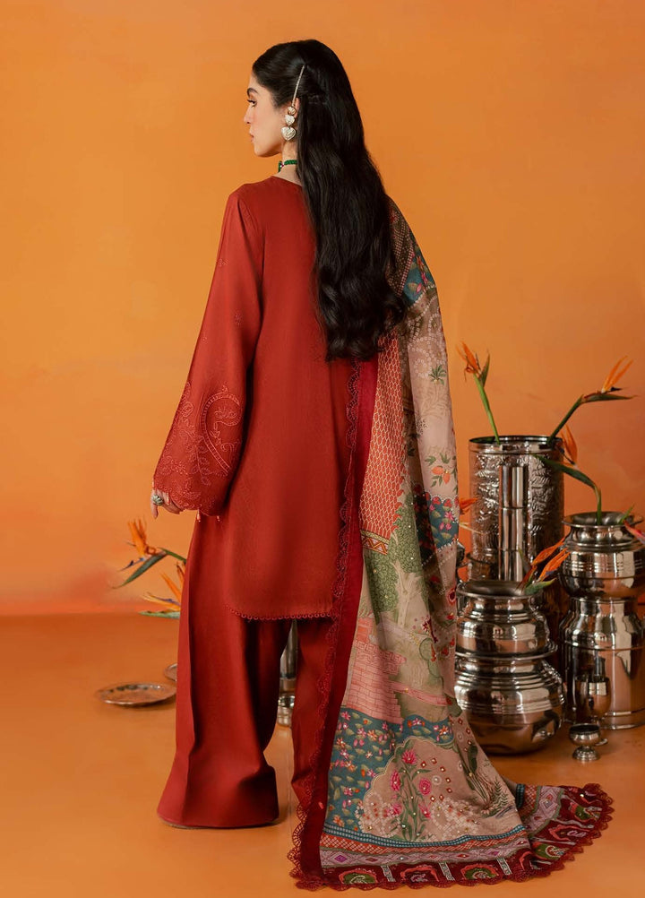 Bazar by Nureh Unstitched Embroidered Leather Peach 4 Piece Suit NU26UBL NE-292 - Festive Collection