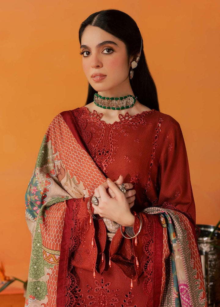 Bazar by Nureh Unstitched Embroidered Leather Peach 4 Piece Suit NU26UBL NE-292 - Festive Collection