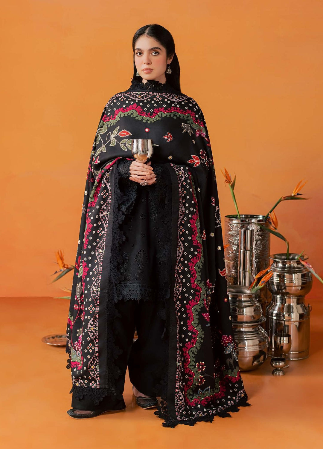 Bazar by Nureh Unstitched Embroidered Leather Peach 4 Piece Suit NU26UBL NE-293 - Festive Collection