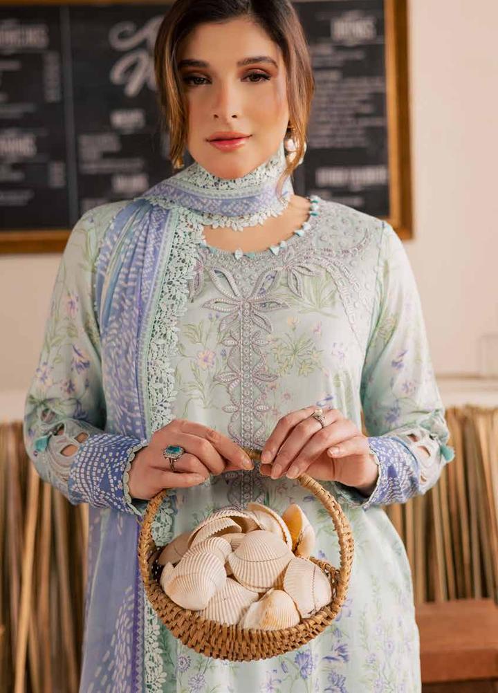 Gardenia by Nureh Unstitched Embroidered Lawn 3 Piece Suit NU26ULG NSG-215 - Summer Collection