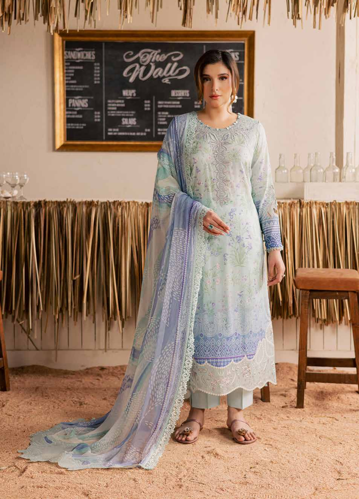 Gardenia by Nureh Unstitched Embroidered Lawn 3 Piece Suit NU26ULG NSG-215 - Summer Collection