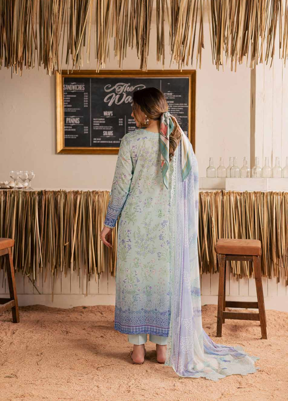 Gardenia by Nureh Unstitched Embroidered Lawn 3 Piece Suit NU26ULG NSG-215 - Summer Collection