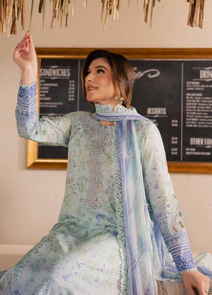 Gardenia by Nureh Unstitched Embroidered Lawn 3 Piece Suit NU26ULG NSG-215 - Summer Collection