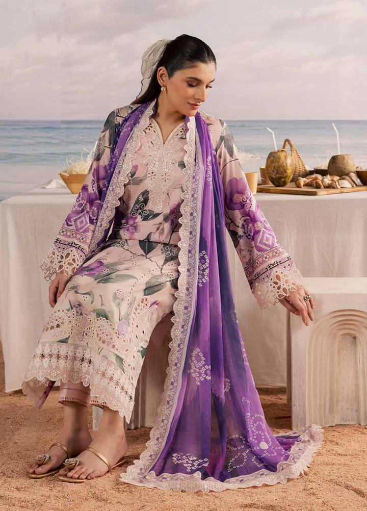 Gardenia by Nureh Unstitched Embroidered Lawn 3 Piece Suit NU26ULG NSG-216 - Summer Collection