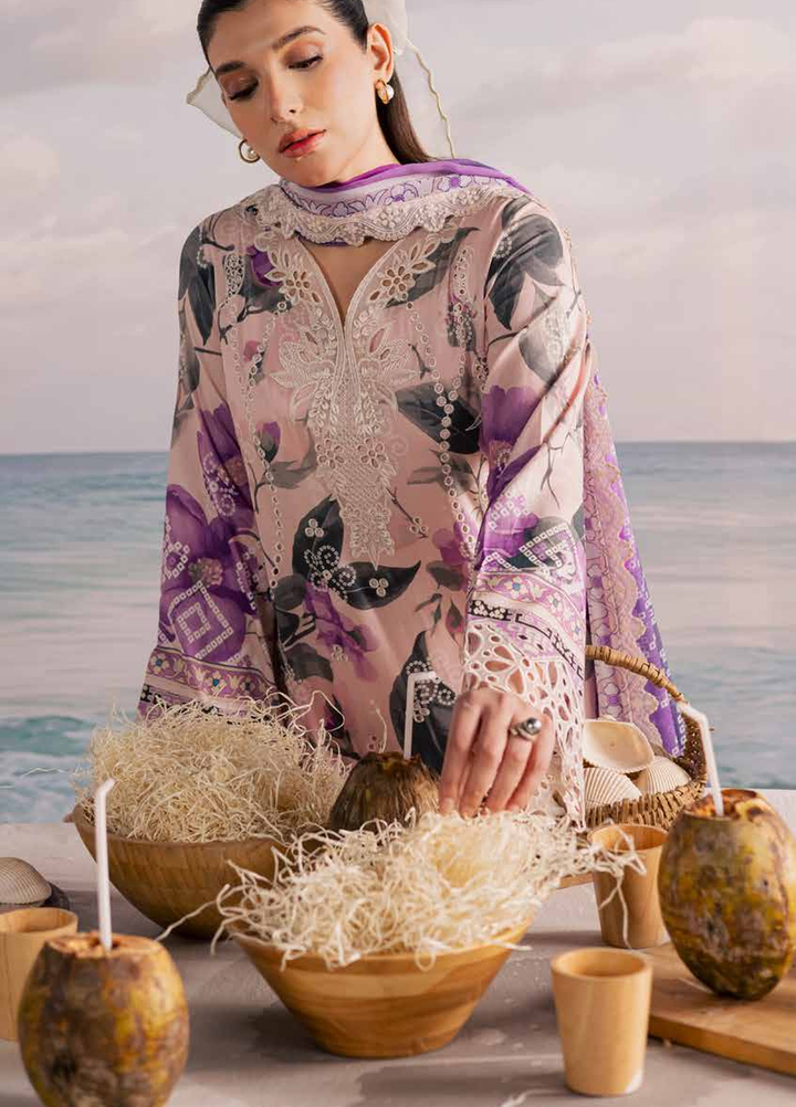 Gardenia by Nureh Unstitched Embroidered Lawn 3 Piece Suit NU26ULG NSG-216 - Summer Collection