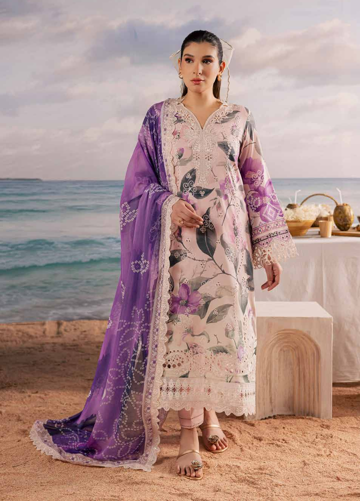 Gardenia by Nureh Unstitched Embroidered Lawn 3 Piece Suit NU26ULG NSG-216 - Summer Collection