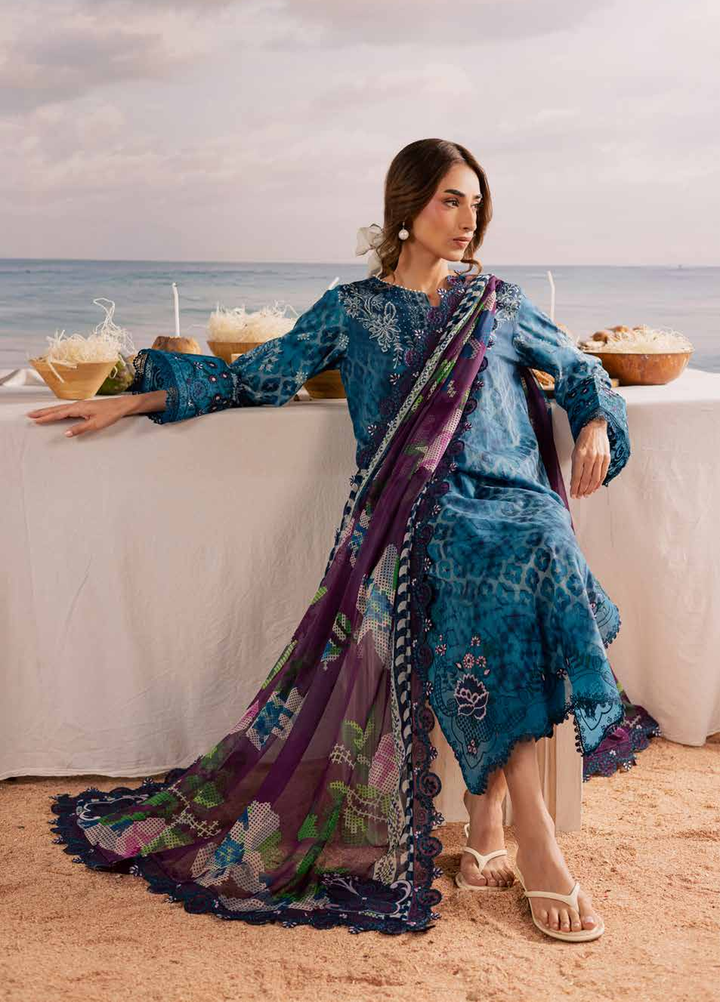 Gardenia by Nureh Unstitched Embroidered Lawn 3 Piece Suit NU26ULG NSG-217 - Summer Collection