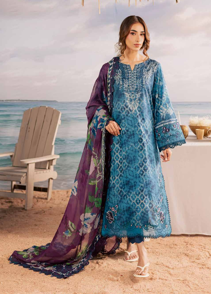 Gardenia by Nureh Unstitched Embroidered Lawn 3 Piece Suit NU26ULG NSG-217 - Summer Collection