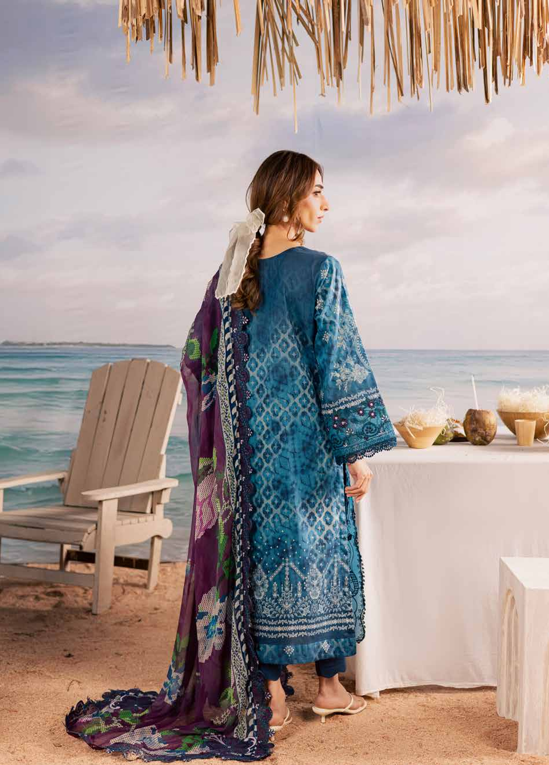 Gardenia by Nureh Unstitched Embroidered Lawn 3 Piece Suit NU26ULG NSG-217 - Summer Collection