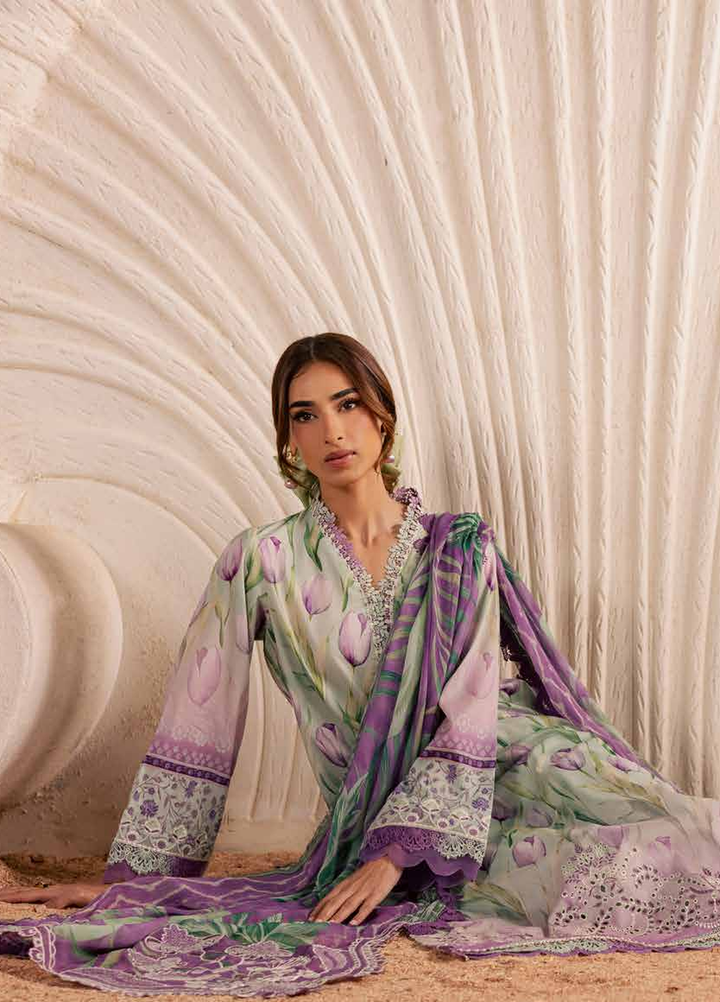Gardenia by Nureh Unstitched Embroidered Lawn 3 Piece Suit NU26ULG NSG-218 - Summer Collection