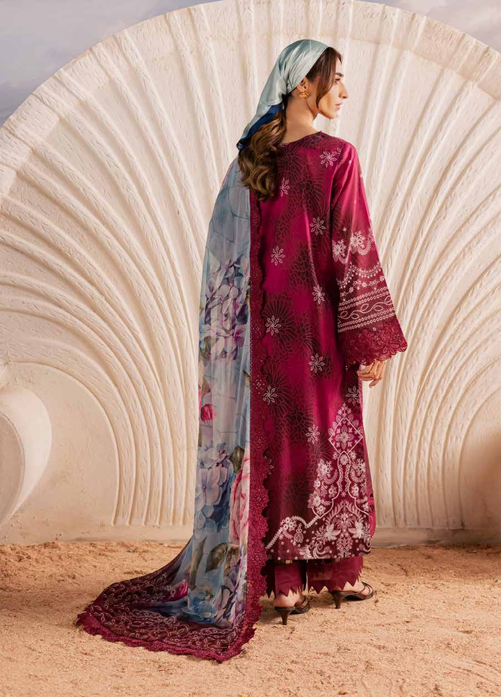 Gardenia by Nureh Unstitched Embroidered Lawn 3 Piece Suit NU26ULG NSG-219 - Summer Collection