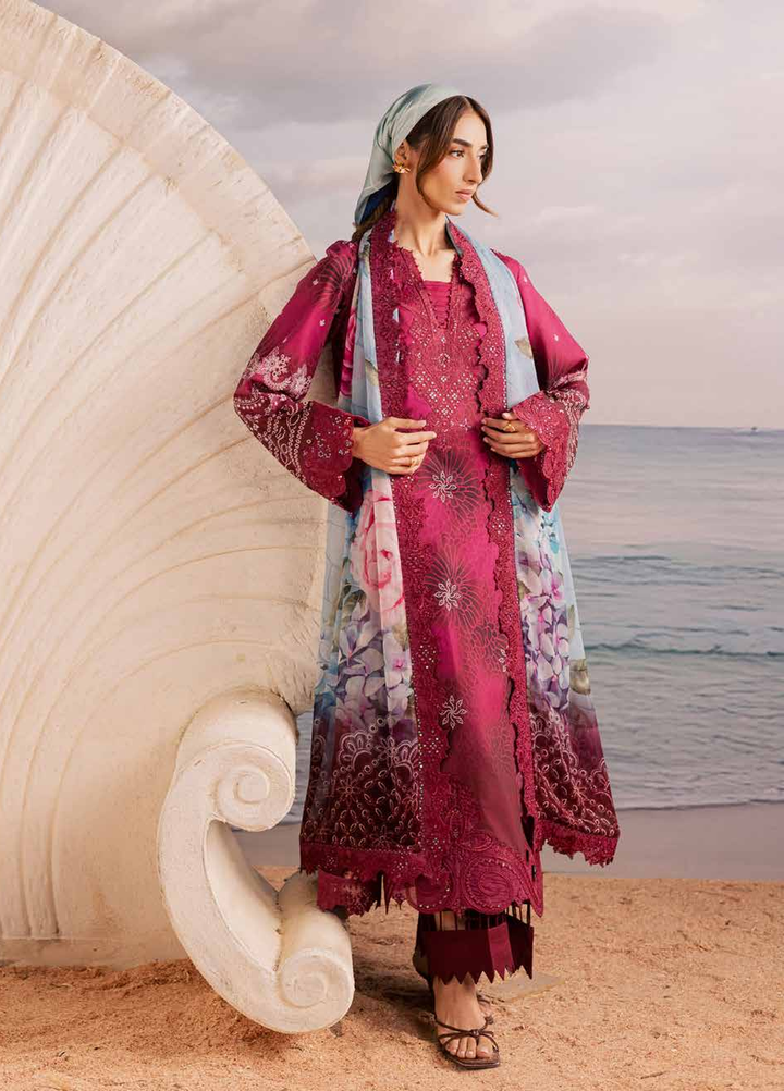 Gardenia by Nureh Unstitched Embroidered Lawn 3 Piece Suit NU26ULG NSG-219 - Summer Collection