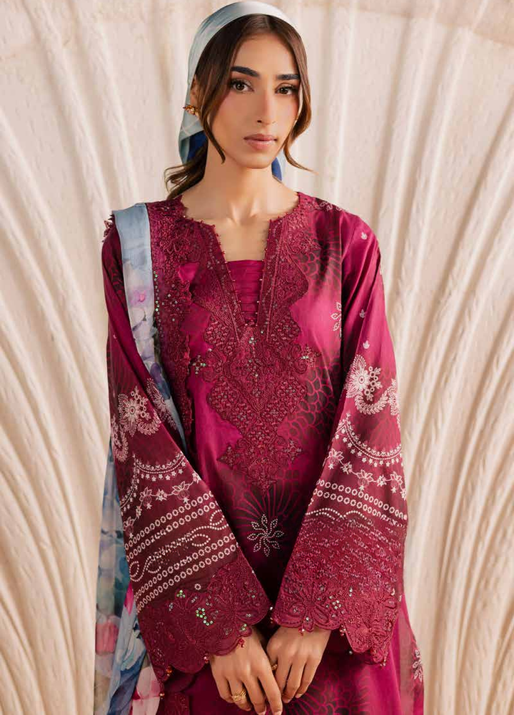 Gardenia by Nureh Unstitched Embroidered Lawn 3 Piece Suit NU26ULG NSG-219 - Summer Collection