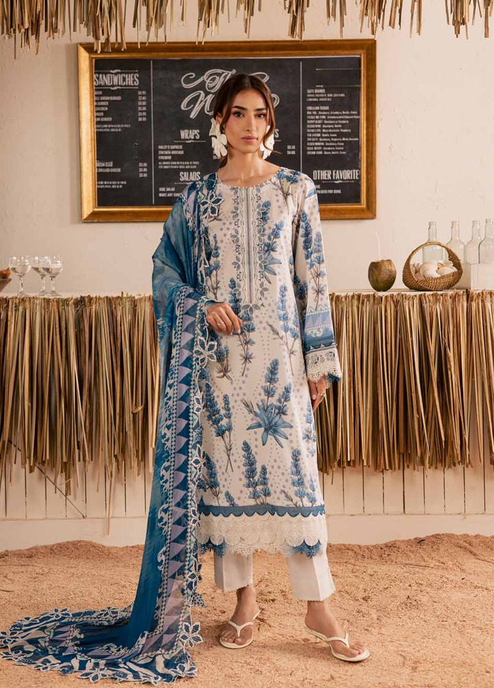 Gardenia by Nureh Unstitched Embroidered Lawn 3 Piece Suit NU26ULG NSG-220 - Summer Collection