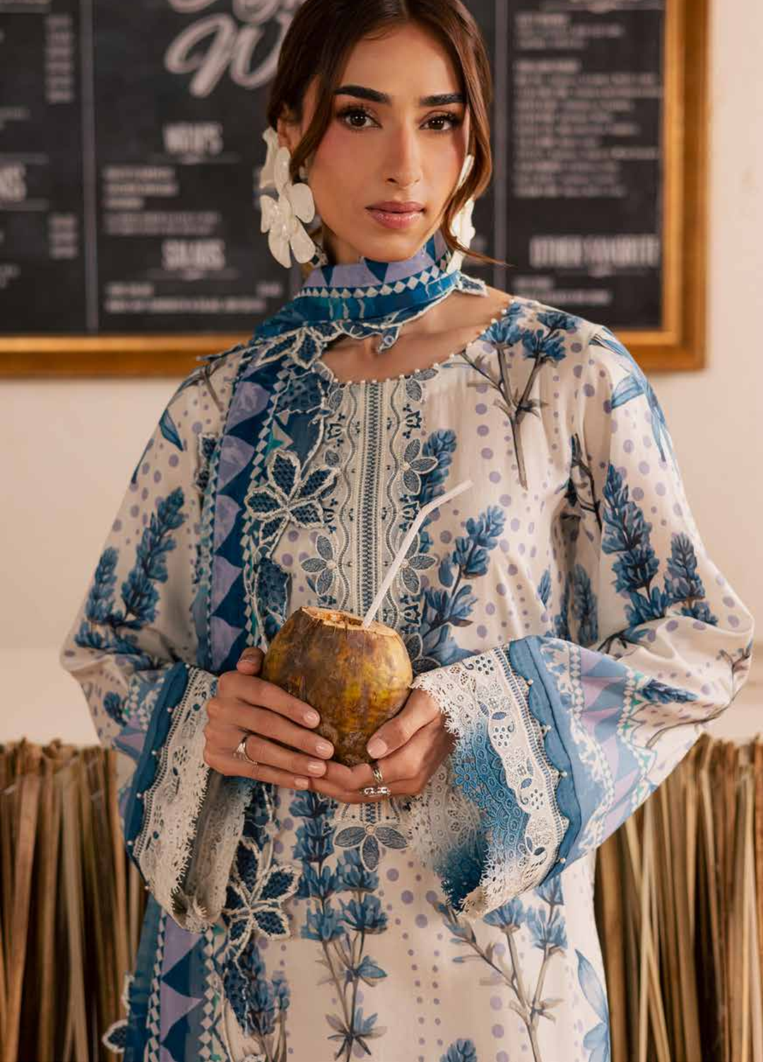 Gardenia by Nureh Unstitched Embroidered Lawn 3 Piece Suit NU26ULG NSG-220 - Summer Collection