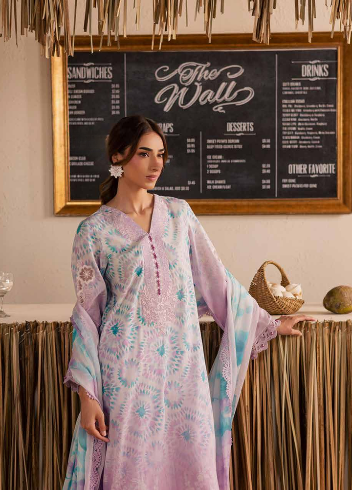 Gardenia by Nureh Unstitched Embroidered Lawn 3 Piece Suit NU26ULG NSG-222 - Summer Collection