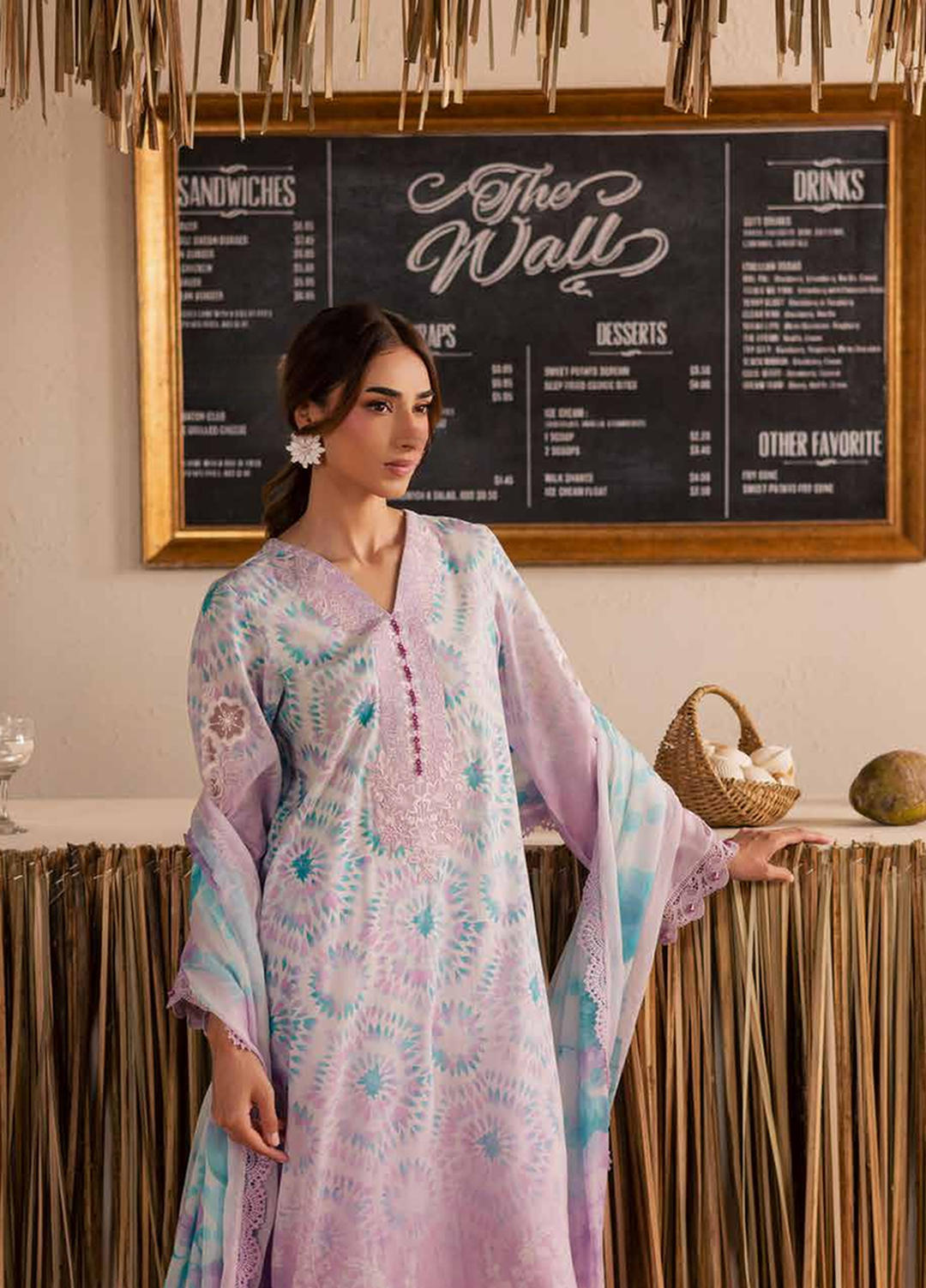 Gardenia by Nureh Unstitched Embroidered Lawn 3 Piece Suit NU26ULG NSG-222 - Summer Collection