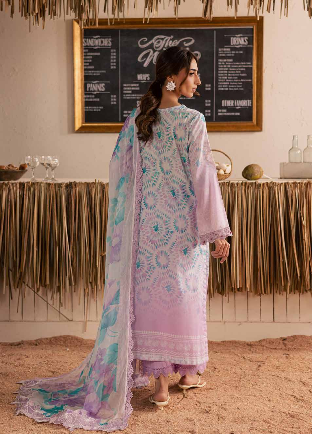 Gardenia by Nureh Unstitched Embroidered Lawn 3 Piece Suit NU26ULG NSG-222 - Summer Collection