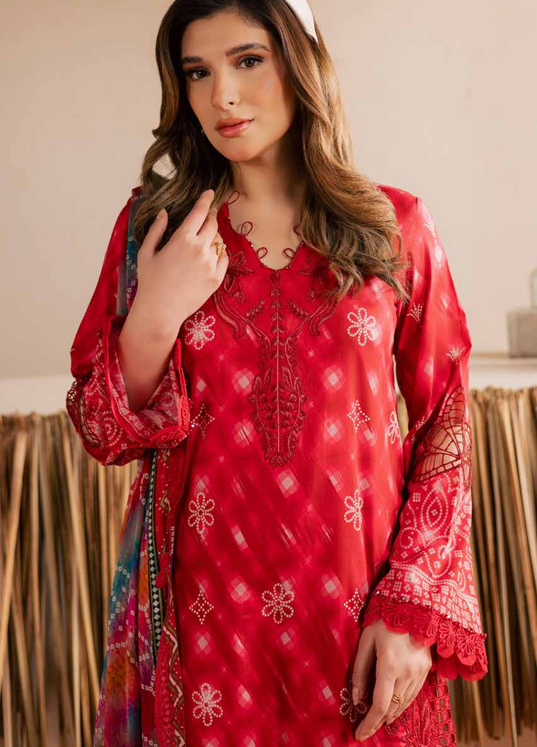 Gardenia by Nureh Unstitched Embroidered Lawn 3 Piece Suit NU26ULG NSG-223 - Summer Collection