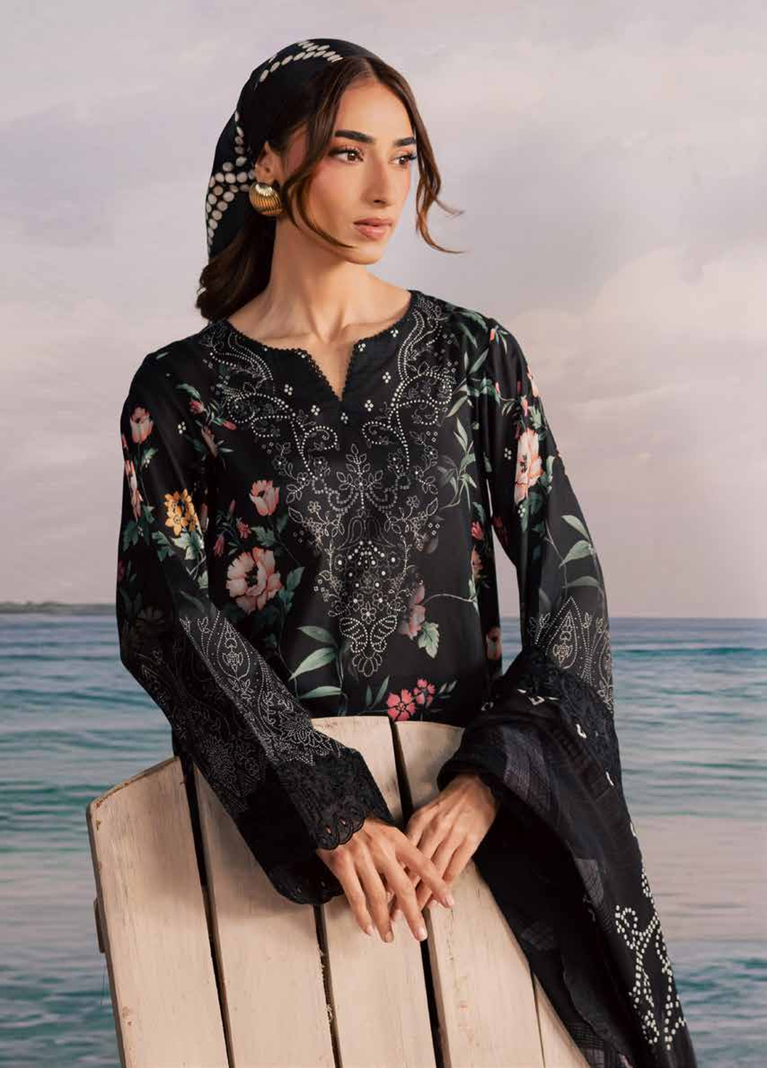 Gardenia by Nureh Unstitched Embroidered Lawn 3 Piece Suit NU26ULG NSG-224 - Summer Collection