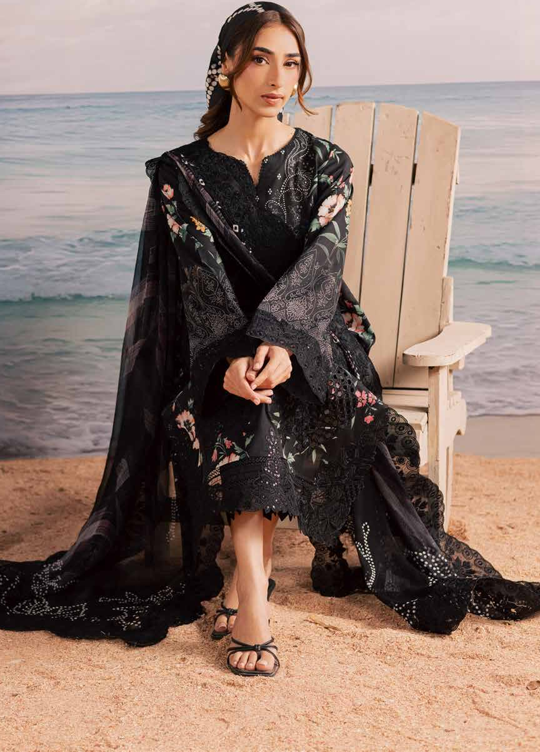 Gardenia by Nureh Unstitched Embroidered Lawn 3 Piece Suit NU26ULG NSG-224 - Summer Collection