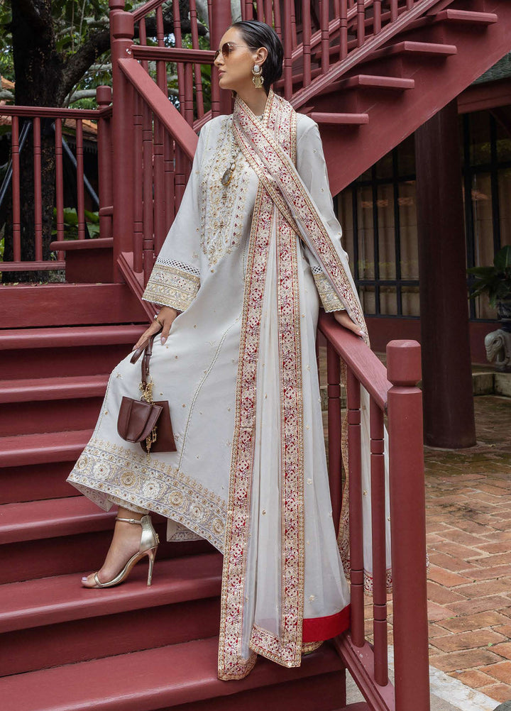 Nuvera by Mushq Hemline Embroidered Raw Silk Suits Unstitched 3 Piece MQ25NF D-04 Elnaz - Festive Collection