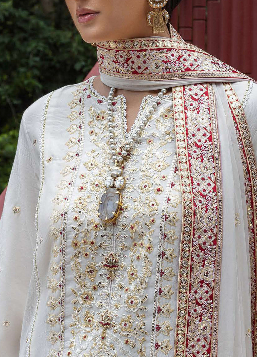 Nuvera by Mushq Hemline Embroidered Raw Silk Suits Unstitched 3 Piece MQ25NF D-04 Elnaz - Festive Collection