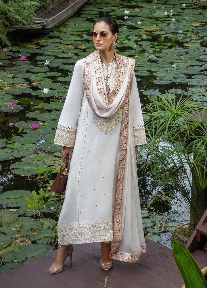 Nuvera by Mushq Hemline Embroidered Raw Silk Suits Unstitched 3 Piece MQ25NF D-04 Elnaz - Festive Collection