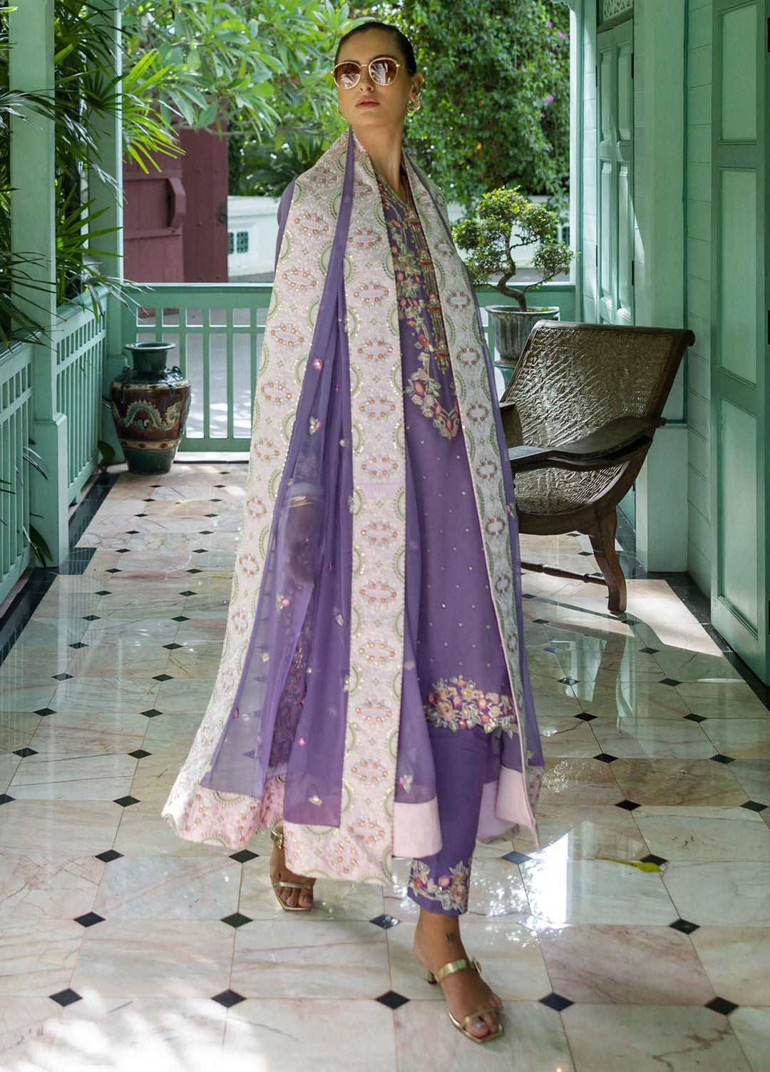 Nuvera by Mushq Hemline Embroidered Raw Silk Suits Unstitched 3 Piece MQ25NF D-01 Elaris - Festive Collection